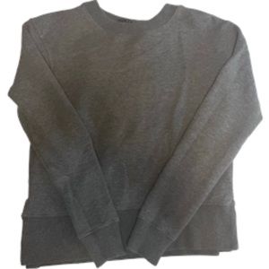 Dark Grey Long Sleeve Crewneck With Fleece Interior